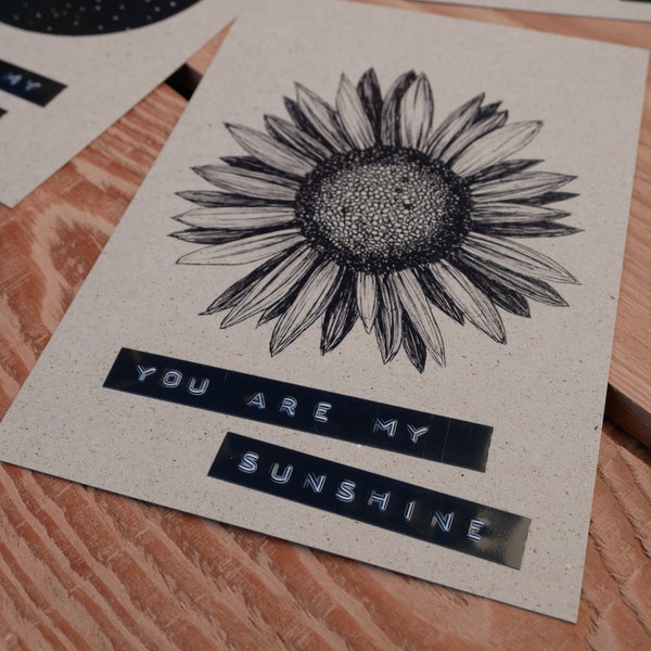 Postkarte Graspapier You are my sunshine