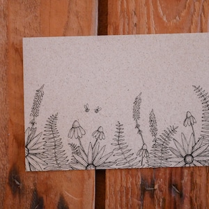 Postal hierba papel flores silvestres
