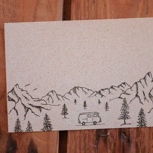 Postal hierba papel camper camping salvaje