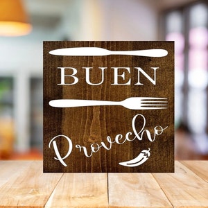 Buen Provecho Sign, Spanish Kitchen Sign, Spanish Gifts, Spanish Home Decor, Cocina Sign Spanish Home Decor, Custom Spanish Christmas Gifts