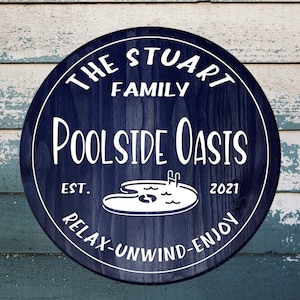 Poolside Paradise Sign/Poolside Oasis Sign/Personalized Pool Sign/Customized Pool Sign/Pool Decor/Pool Gift/Swimming Pool/Thank you Gift