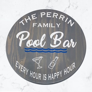 Custom Pool Sign, Pool Bar Sign, Retirement Gift, Personalized Pool Decor, Family Pool Sign, Pool Gift, Thank you pool gift, Christmas gift