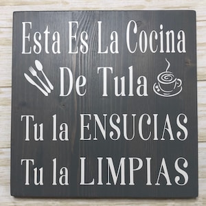 Esta Es La Cocina De Tula/spanish Kitchen Sign/spanish Home Decor ...