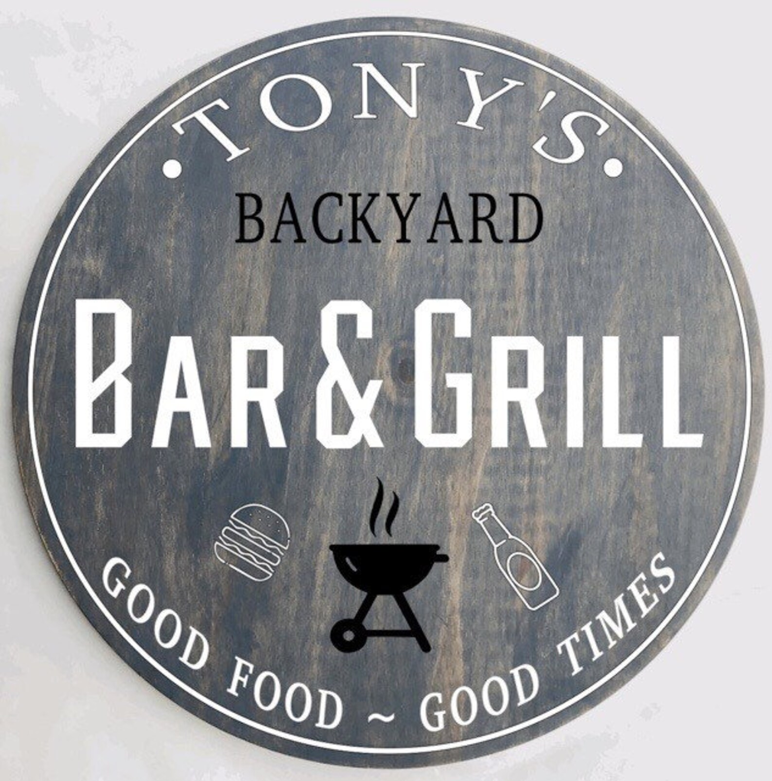 Backyard Bar & Grill Sign Personalized Outdoor Sign Bar Etsy
