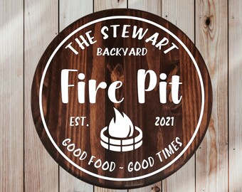 Fire Pit Sign | Personalized S'mores Station | Campfire Sign | Custom Backyard Sign | Custom Housewarming Gift|Family Last Name Outdoor Sign