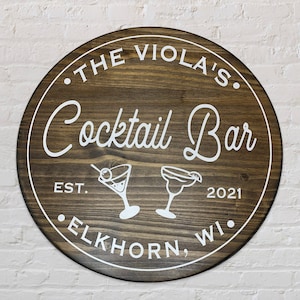 Cocktail Bar | Bar Sign |Personalized Bar Sign |Bar Decor |Outdoor Bar Patio Sign | Custom Bar Sign | Man Cave Decor | Housewarming Bar Sign