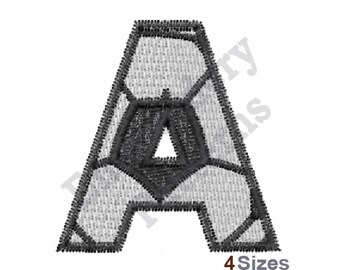 Soccerball Letter A - Machine Embroidery Design - 4 Sizes, A Embroidery, Uppercase Design, Sports, Machine Embroidery Applique Fonts