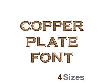 Copperplate Font - Machine Embroidery Font - 4 Sizes, Lettering, Alphabet, Font Set, Copperplate Font, Machine Embroidery Applique Fonts