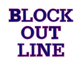 Block Outline - Machine Embroidery Font - 2", Lettering, Alphabet, Font Set, Block Outline Font, Machine Embroidery Applique Fonts