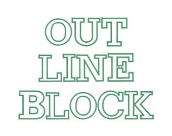 Outline Block - Machine Embroidery - Lettering, Alphabet, Font Set, Outline Block, Machine Embroidery Applique Fonts