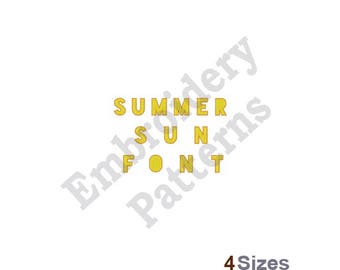 Summer Sun Font - Machine Embroidery Font - 4 Sizes, Lettering, Alphabet, Font Set, Summer Sun Font, Machine Embroidery Applique Fonts