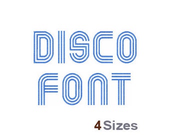 Disco Font - Machine Embroidery Font - 4 Sizes, Lettering, Alphabet, Font Set, Disco Font, Machine Embroidery Applique Fonts