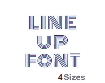 Line Up Font - Machine Embroidery Font - 4 Sizes, Lettering, Alphabet, Font Set, Line Up Font, Machine Embroidery Applique Fonts