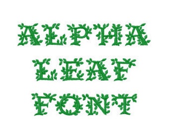 Alpha Leaves Font - Machine Embroidery Font - 4 Sizes, Lettering, Alphabet, Font Set, Alpha Leaves Font, Machine Embroidery Applique Fonts