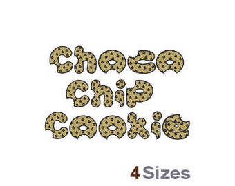 Chocolate Chip Font - Machine Embroidery Font - 4 Sizes, Alphabet, Font Set, Chocolate Chip Font, Machine Embroidery Applique Fonts