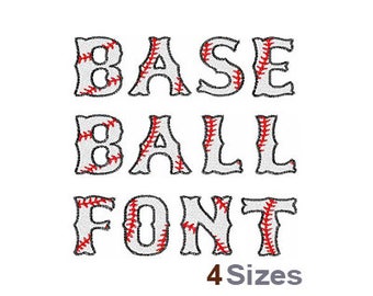 Baseball Font - Machine Embroidery Font - 4 Sizes, Lettering, Alphabet, Font Set, Baseball Font, Machine Embroidery Applique Fonts