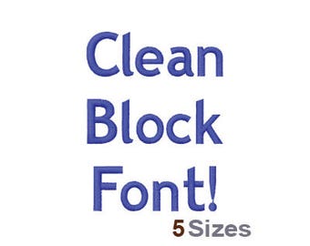Clean Block - Machine Embroidery Font - 5 Sizes, Lettering, Alphabet, Font Set, Clean Block Font, Machine Embroidery Applique Fonts