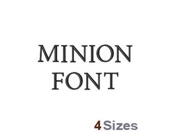 Minion Font - Machine Embroidery Font - 4 Sizes, Lettering, Alphabet, Font Set, Machine Embroidery Applique Fonts