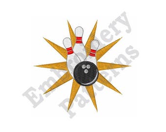 Iron On Fabric Appliques Pins Strikes Set Of 6 Bowling Patches -Fun Sayings