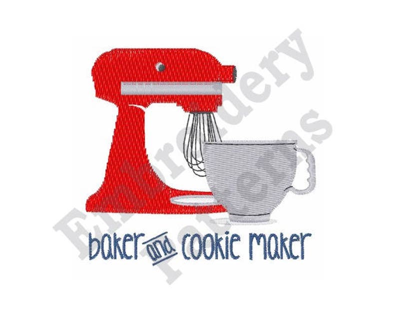 Baker Cookie Maker Machine Embroidery Design 4x4 Hoop Etsy