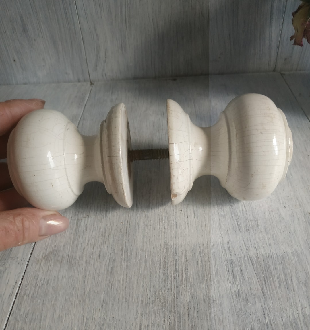 Round Wood Door Knobs Retro Decorative Painted Wooden Door Handles