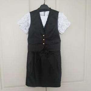9-10 years Girls Suit Formal Dress Wear for Girls Kids Formal Vest and Skirt Outfit Black Suit for Girls Handmade Black Suit Back to School