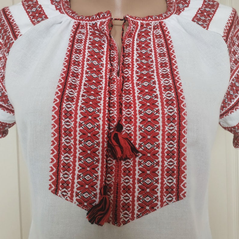Ukrainian Vyshyvanka Blouse for Girl 11-12 Y Traditionally Embroidery White Linen Party Shirt Handmade Embroidered Folk Modern Blouse imagem 5