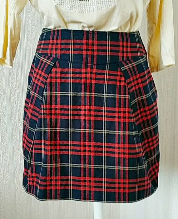 Cotton casual plaid vintage clearance skirt