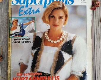 Magazine DIANA knitting 1990. Vintage knitted patterns. Womens knitting. Vintage knitted clothing patterns.