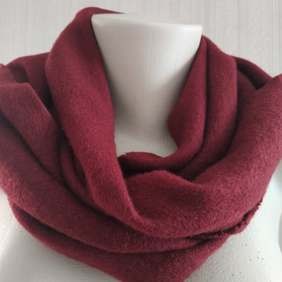 Vintage Berry Color Cashmere Scarf Purple Wool Sc… - image 10