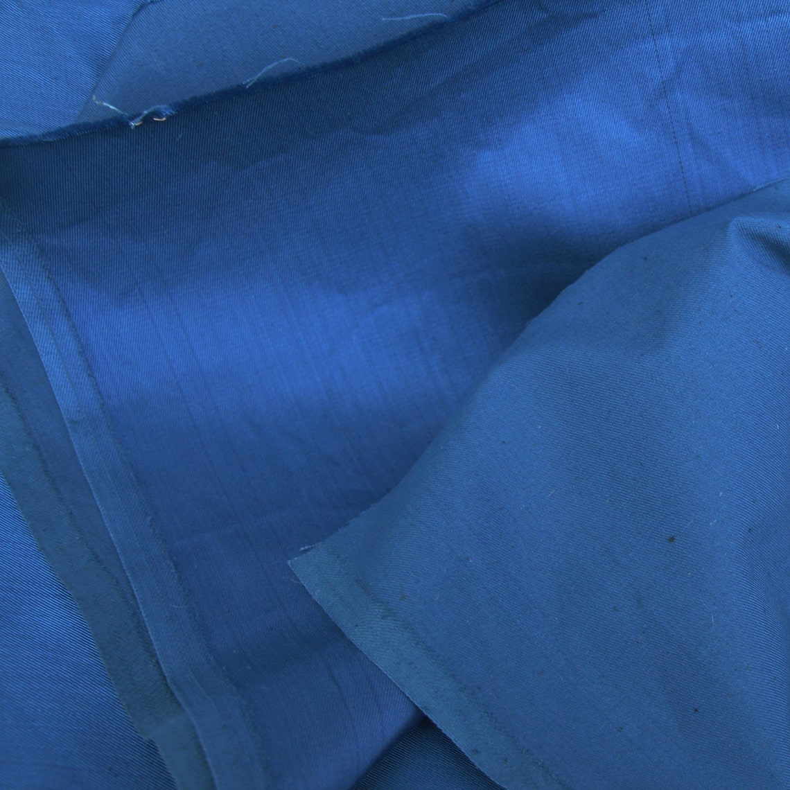 Cotton twill fabric. Vintage Soviet blue cotton fabric. Heavy Etsy