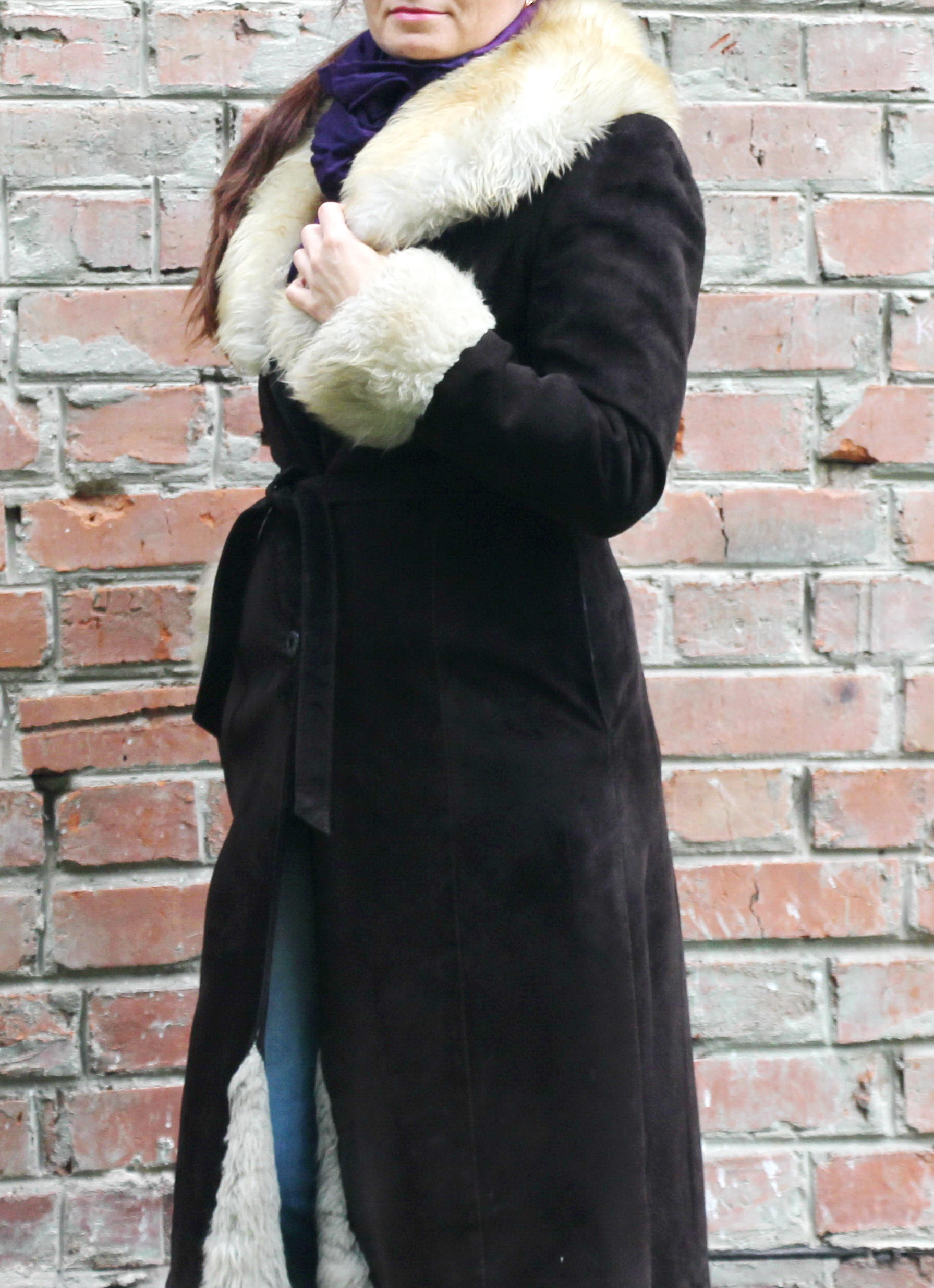 Coffee Brown Sheepskin Coat Sheepskin 