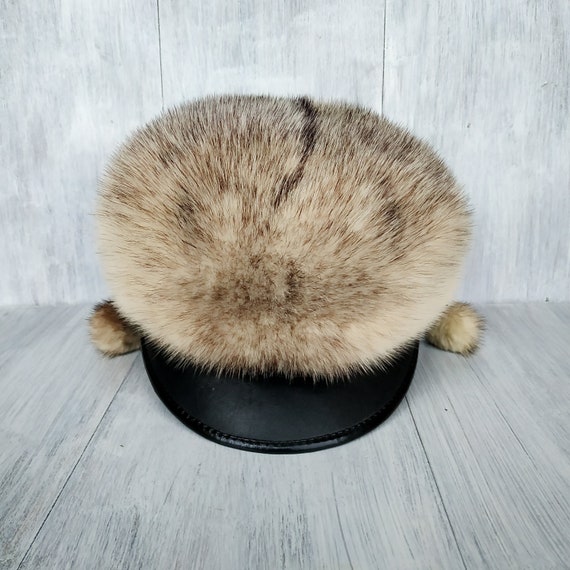 Vintage fur winter hat. Women's white fur mink ha… - image 4