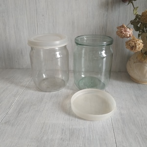 Glass Jar 500ml with Lid 2pcs Preserve Food Jar Ukrainian Rustic Home Canning Vintage Glass Vase Glass Bottle Kitchen Storage Glass Lantern