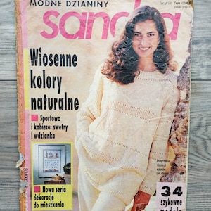 Magazine SANDRA Knitting 1992 Vintage Knitted Patterns Baby Knitted Patterns Women Knitting Men Knitting Patterns
