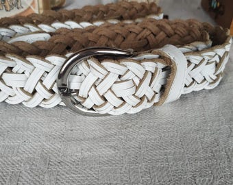 Braided British Tan Leather Belt - Vintage 90 display picture 1
