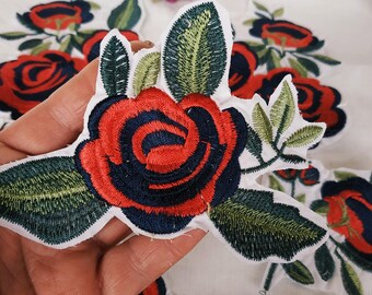8 Vintage Floral Embroidery Snippets Bohemian Collage Patches Embroidered Pieces for Junk Journals