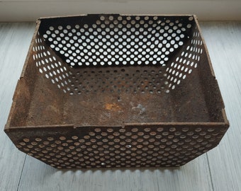 Old Rusty Metal Vintage Rusty Box Farmhouse Decor Vintage Rusty Found Metal Piece Soviet Old Rusty basket