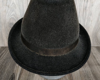 Vintage Gray Felt Fedora Hat - 1960s Mens Style (Size S/M)