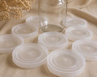 Reusable Soft Plastic Lids (8.5cm) for Jars- set 10 pcs