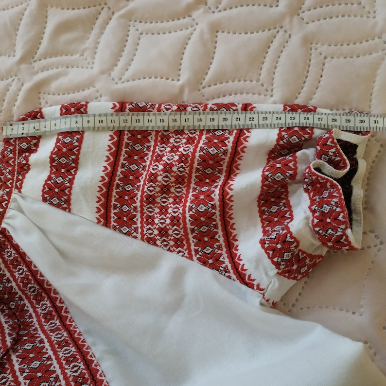 Ukrainian Vyshyvanka Blouse for Girl 11-12 Y Traditionally Embroidery White Linen Party Shirt Handmade Embroidered Folk Modern Blouse imagem 9