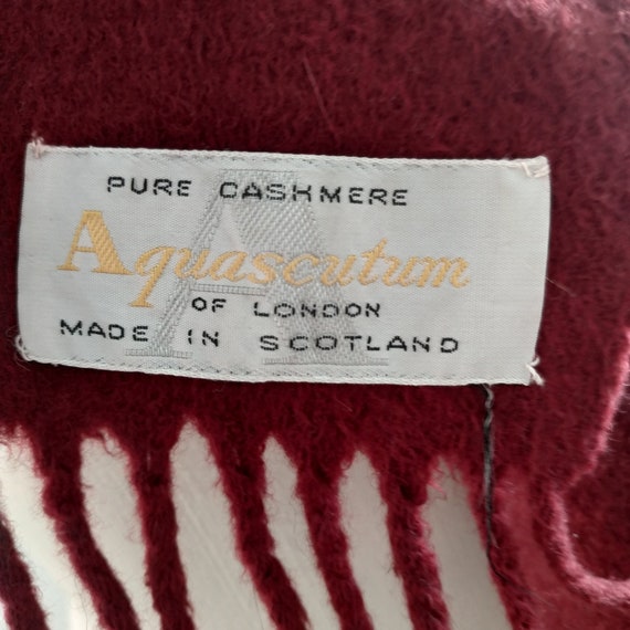 Vintage Berry Color Cashmere Scarf Purple Wool Sc… - image 6