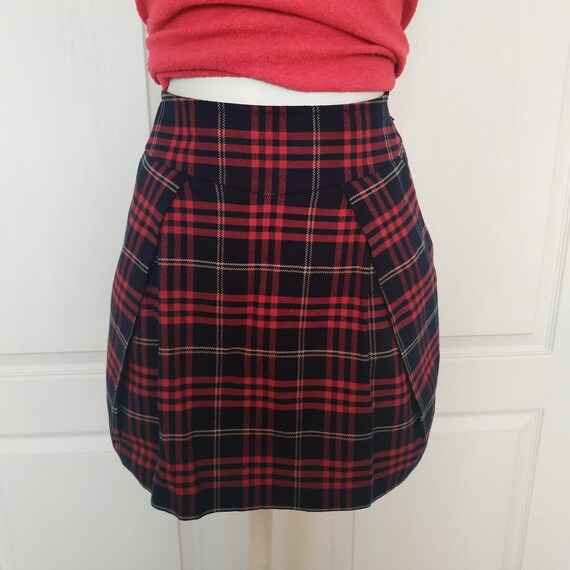 Cotton casual plaid vintage skirt hotsell