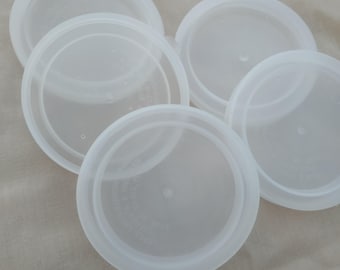 Tapas reutilizables de plástico blando (8,5 cm) para tarros - juego de 10 unidades