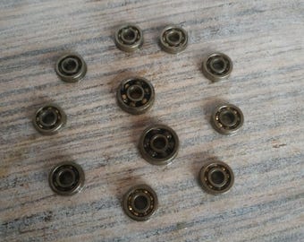 11 pcs Mini Ball Bearing Set - Salvage Metal Steampunk Parts