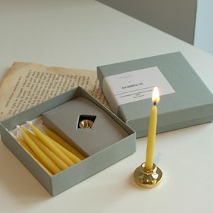 Zen Mindful Candle Set of 12 / Christmas gift / Beeswax / meditation candle / smokeless and dipless