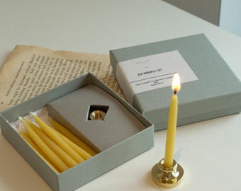 Zen Mindful Candle Set of 12 / Christmas gift / Beeswax / meditation candle / smokeless and dipless