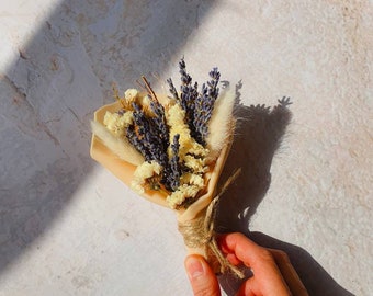 Dried lavender mini bouquet /Paper Wax Perfume / Father's day gift