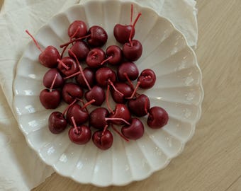 Świeca Cherry, ozdoba na tort, świeca urodzinowa, zestaw 10 świec dekoracyjnych