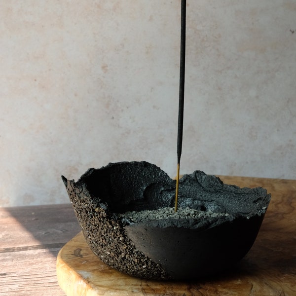 concrete incense bowl holder / stone collection/ Eco Concrete  / incense bowl